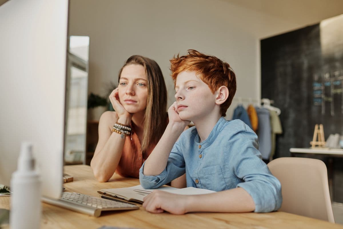 Learner on a laptop at home